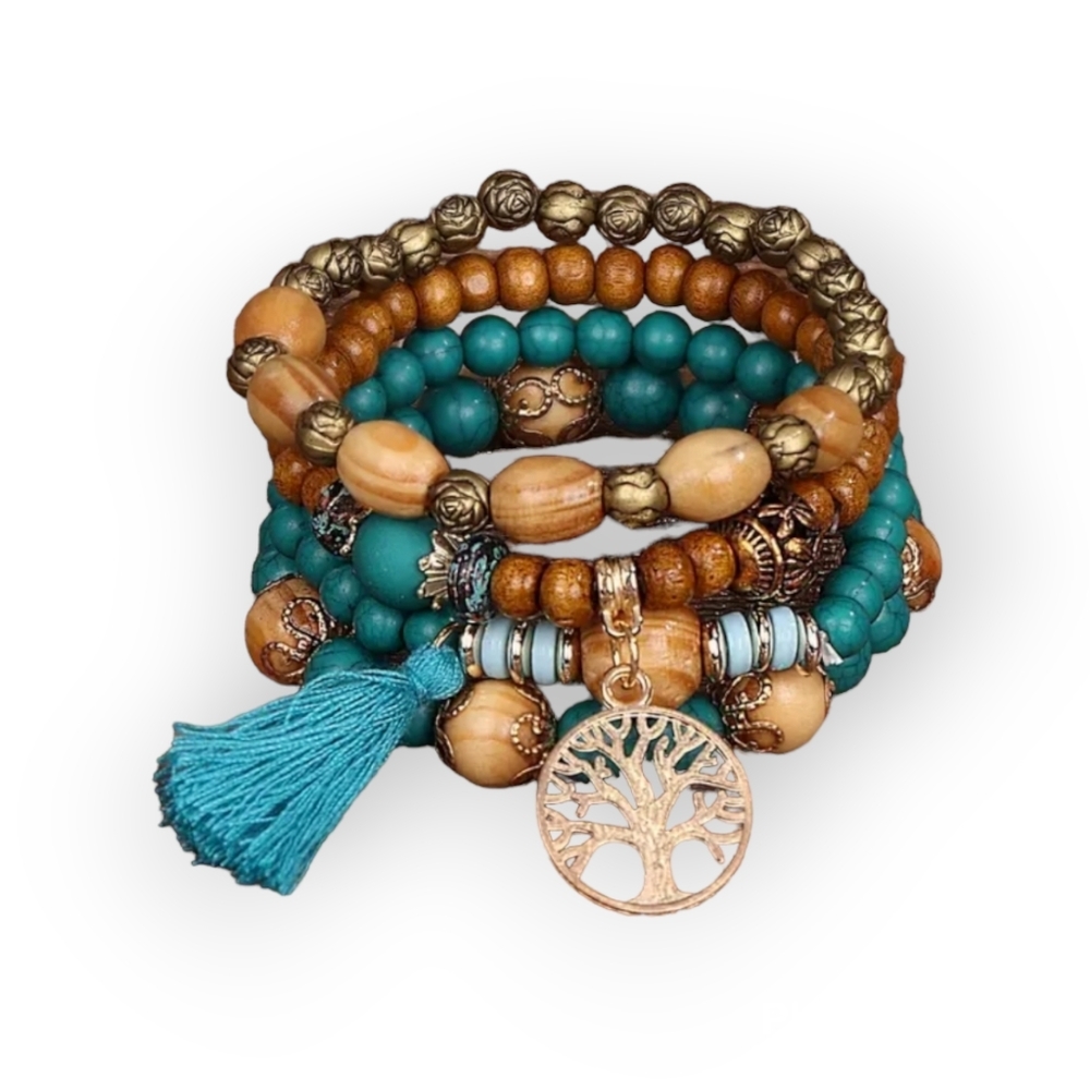 Tree of Life Charm Bead Bracelet